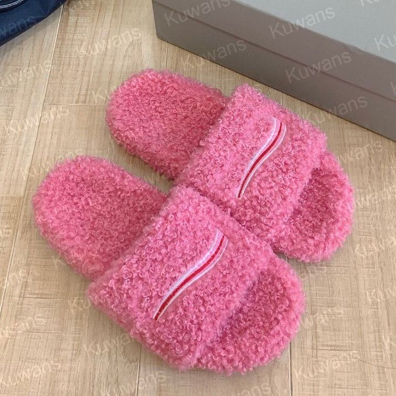 Women Fur Slides Furry Slippers Designer Mules Fall Winter Homewear Slide Men Footwear Paris Luxury Comfortable Fuzzy Flip Flop Fluffy Wool