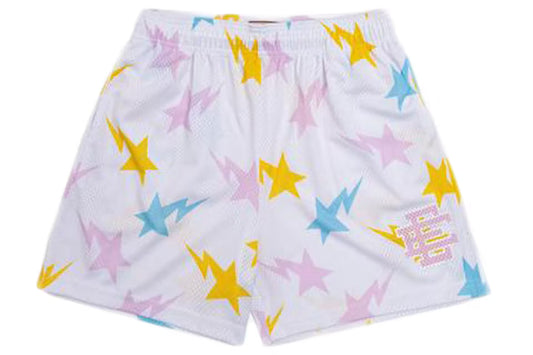 ERIC EMANUEL X BAPE WHITE/YELLOW/BLUE/PINK SHORTS